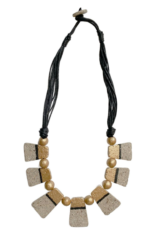 Funky womens necklace made of upcycled materials.