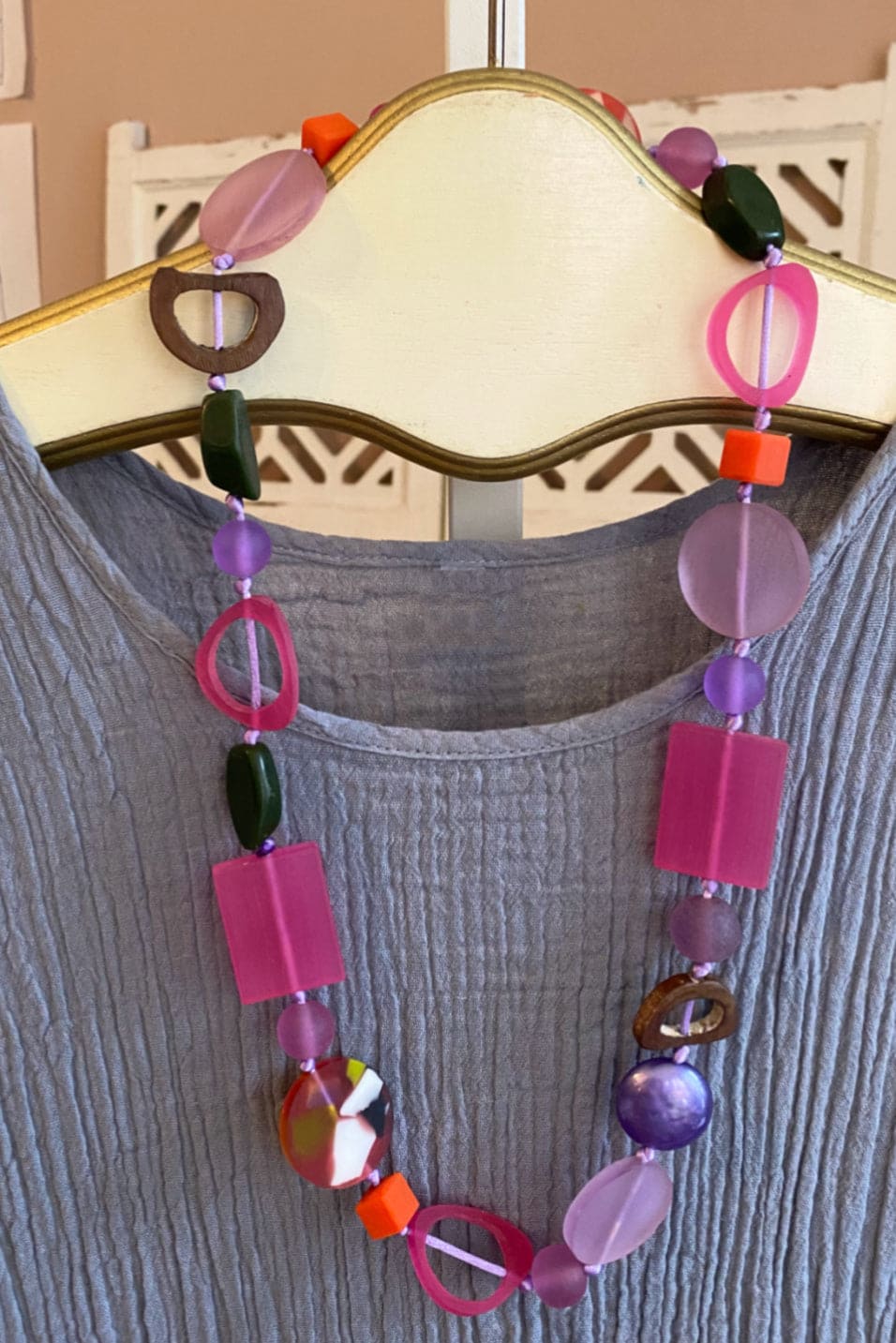 Pinks & Purples Resin Necklace