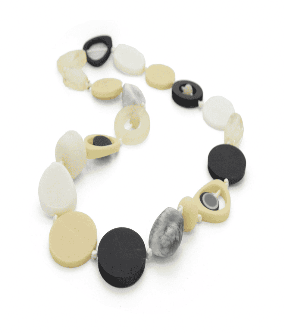Ivory and Blacks resin necklace