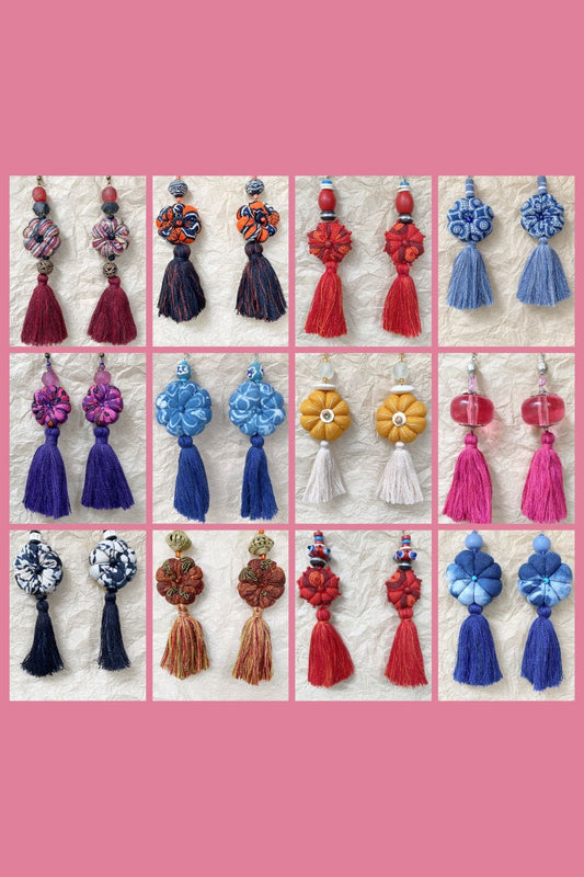 Textile Tassel Earrings