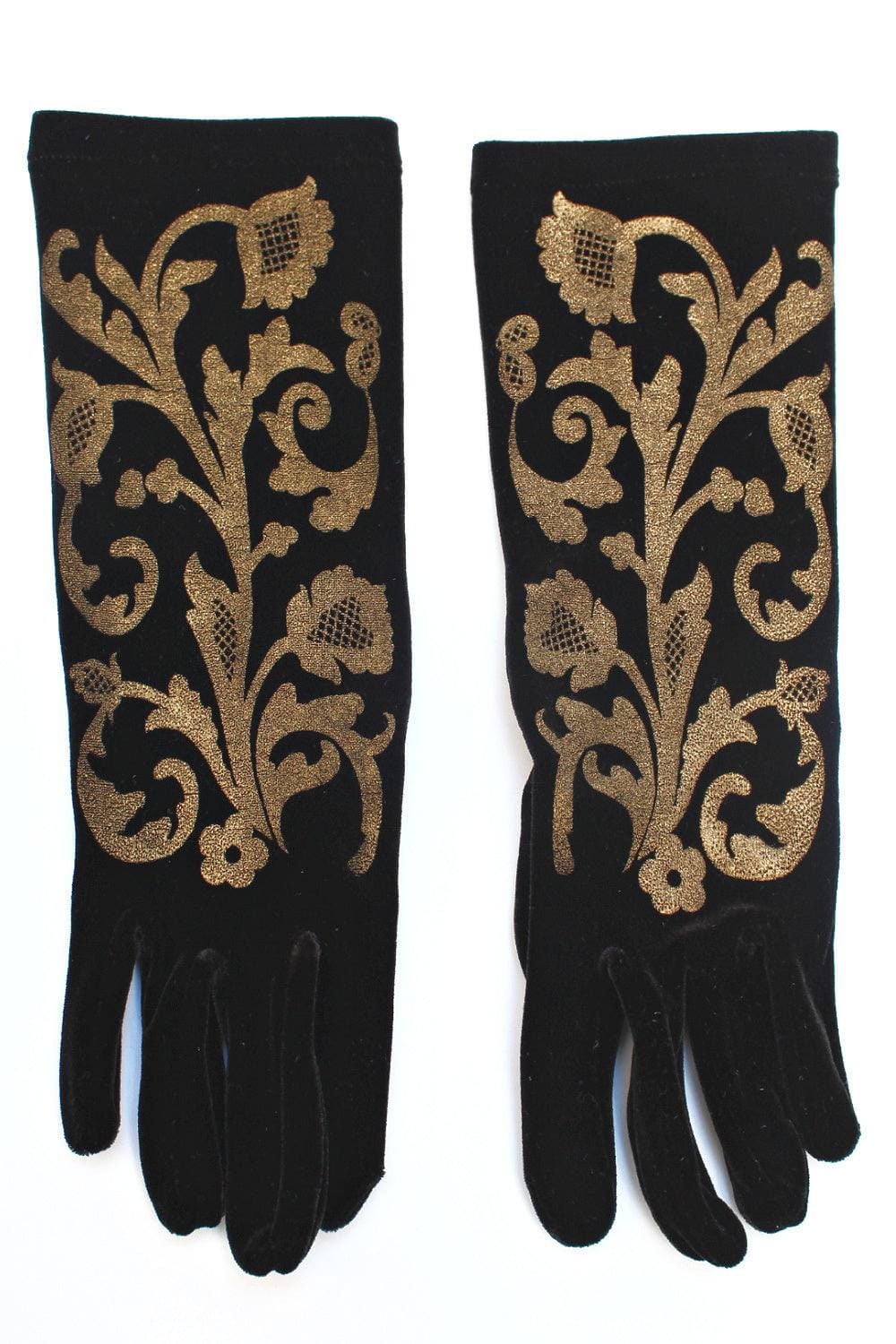 Black Gold Lace Velvet Glove