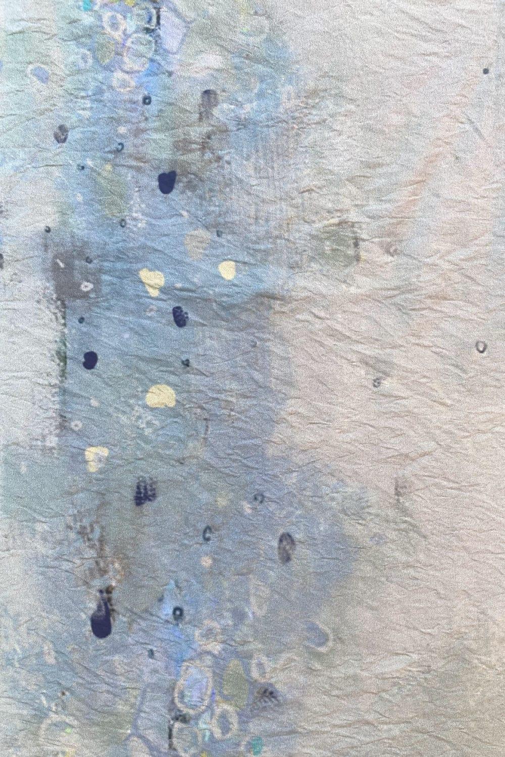 Close up of blue art fabric