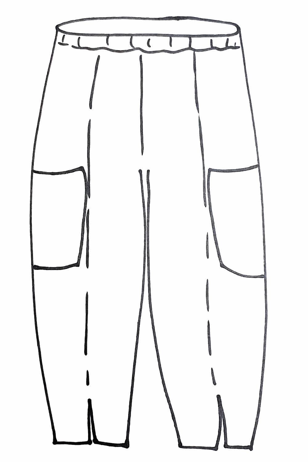Slit Front Pant Line Drawing