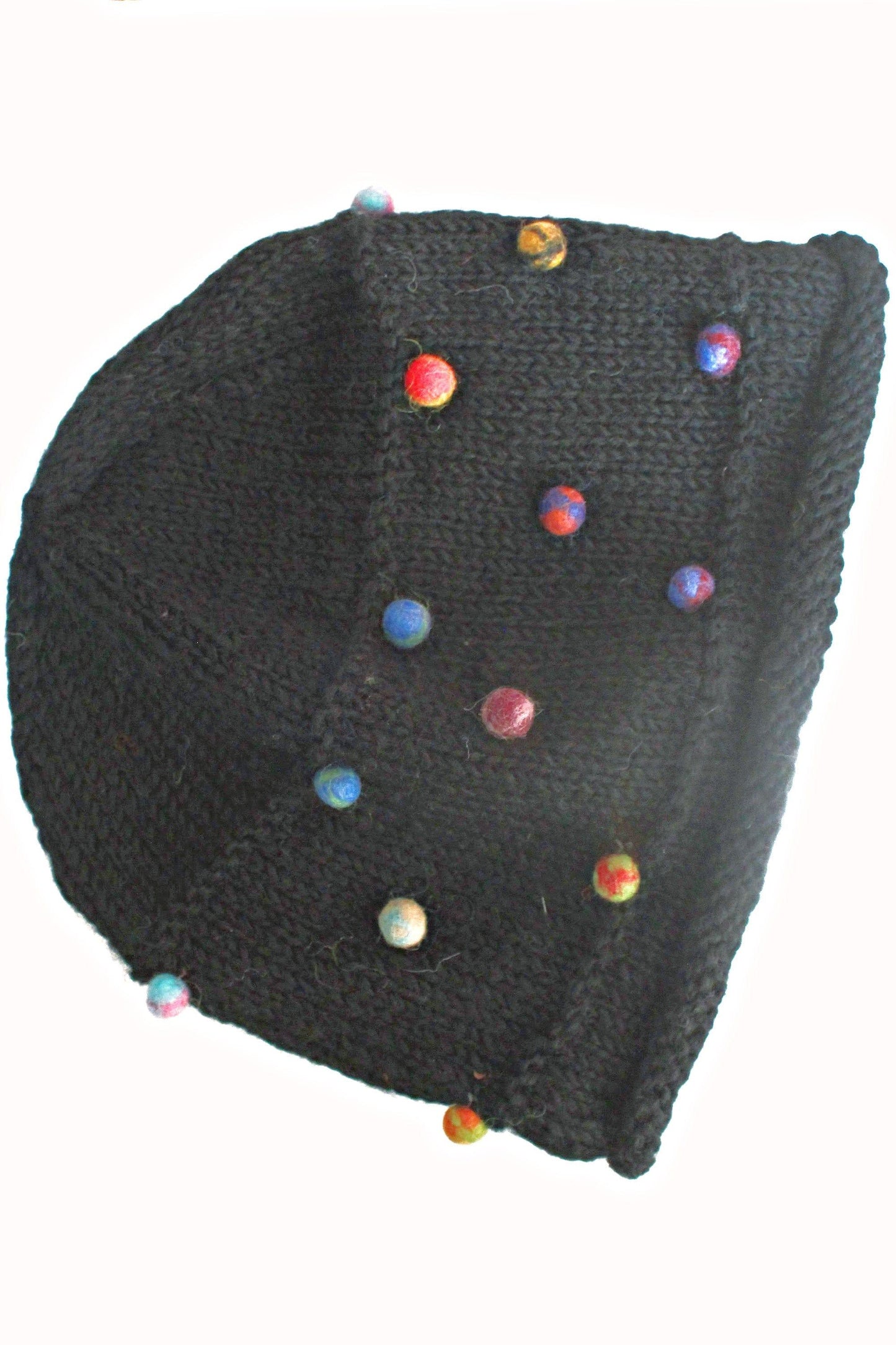 Wool Beanie with Felted Dots