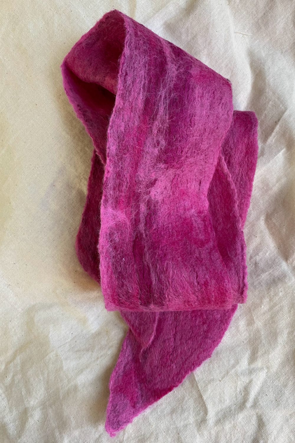 Sari head scarf in a blend of pink felt and vintage silks.