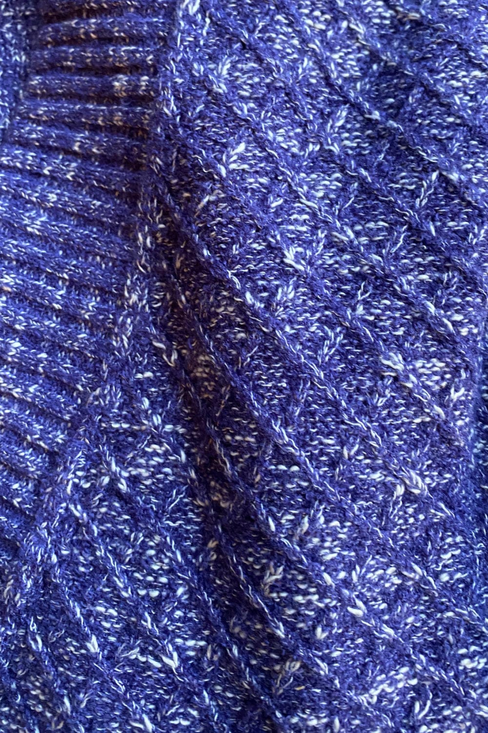 Purple Criss Cross Knit Closeup.