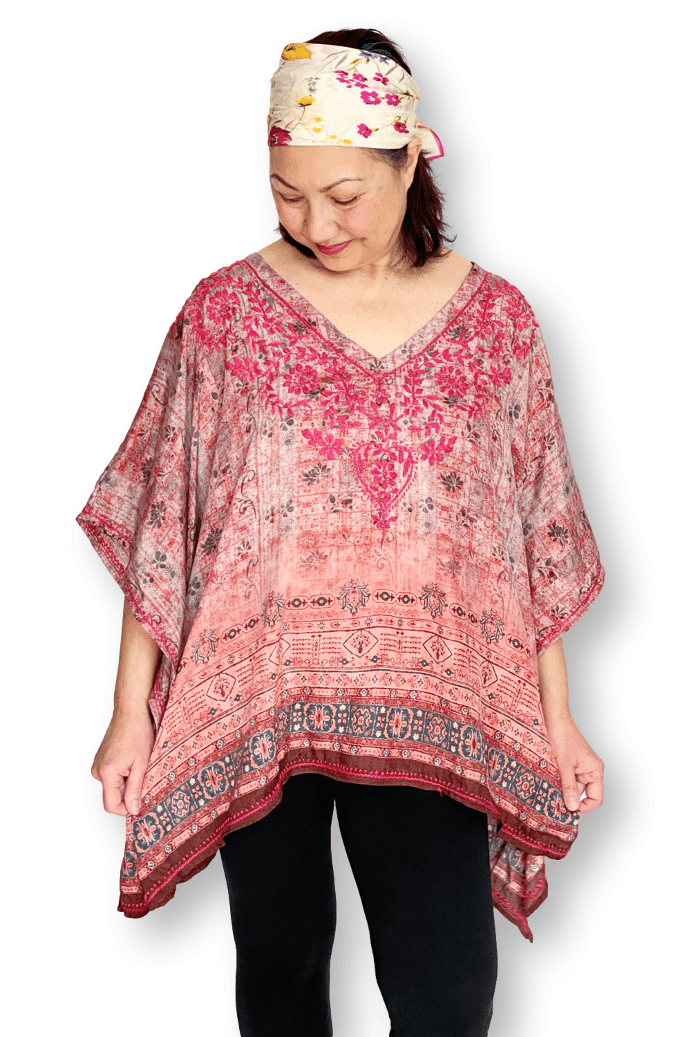 Embroidered Loose Fit Top Rose-Plum