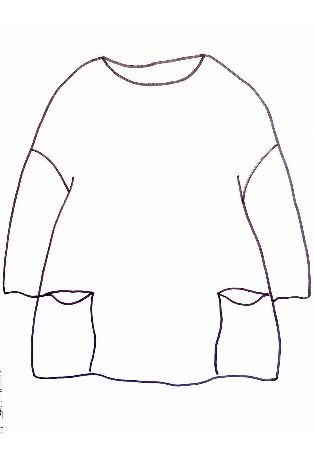 Two Pocket Top Line Drawing